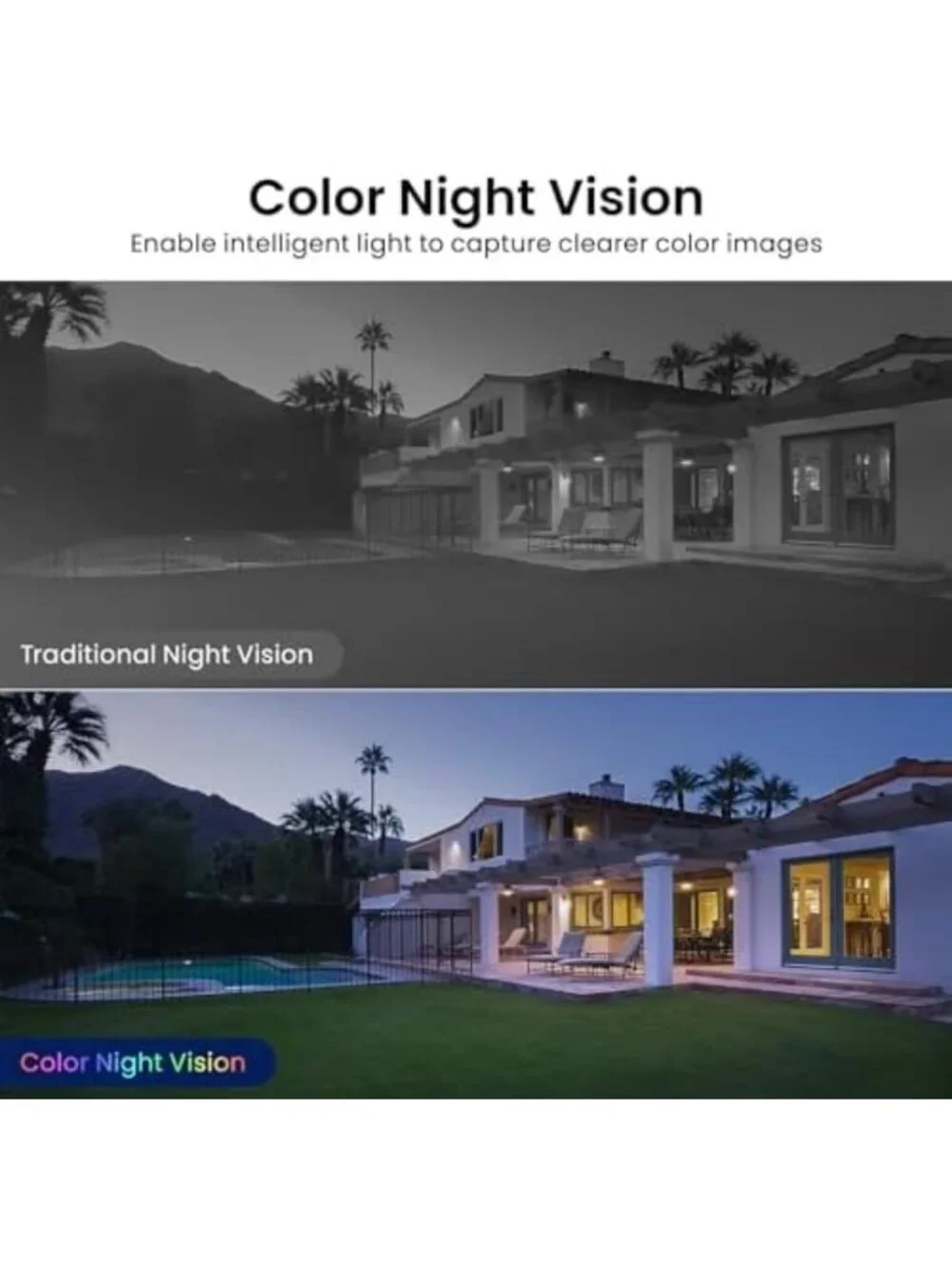 2K Indoor/Outdoor Security Camera, IP65 Waterproof, Night Vision, 4-Pack